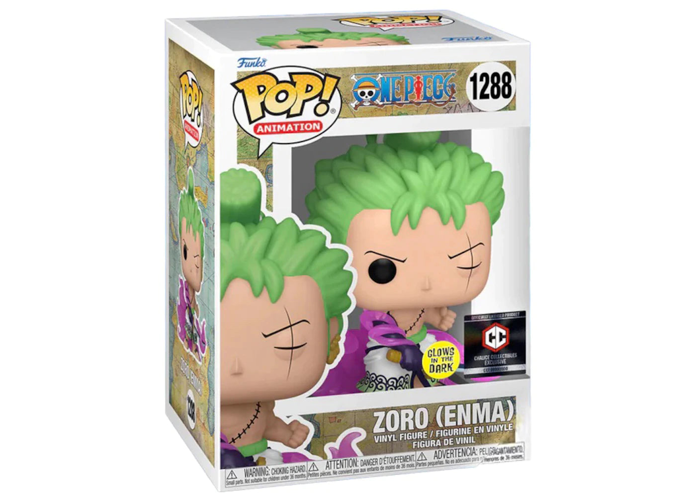 Funko Pop! One Piece Zoro (Enma) GITD #1288 Chalice Collectibles Exclu ...