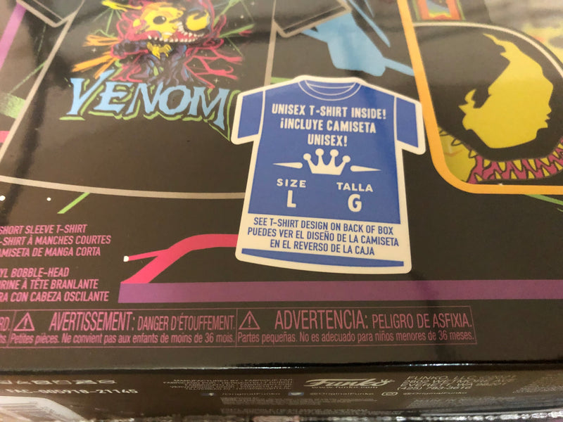 Funko! Venom black light set with T-shirt (LARGE SIZE)