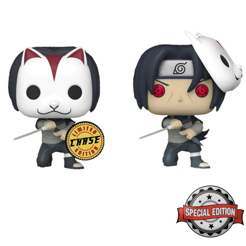 NARUTO SHIPPUDEN Anbu Itachi Funko Pop ANIME store Chase Bundle WITH NEW PROTECTORS